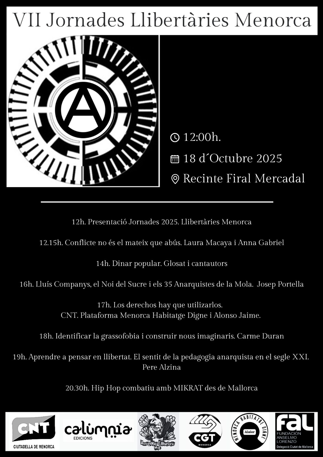 VII Jornades Llibertàries a Menorca